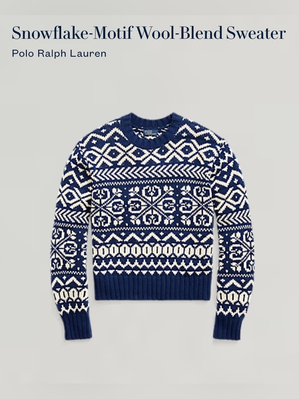 Polo Ralph Lauren Snowflake-Motif Wool-Blend Sweater